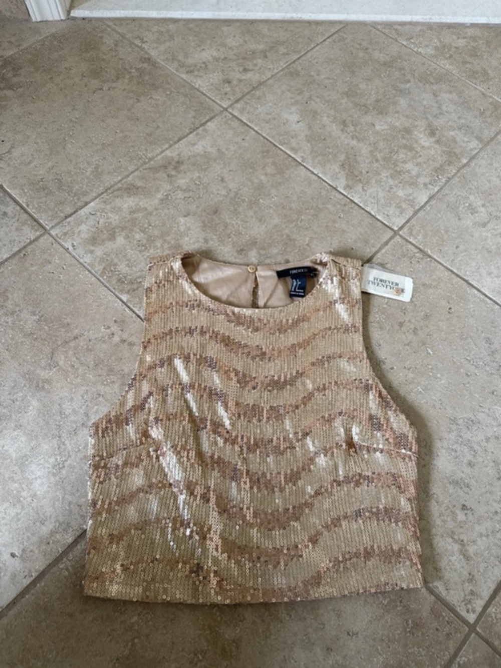 Gold Sequin Tank Top